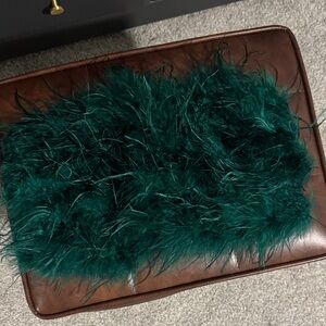 12th Tribe Green Feathered Crop Top